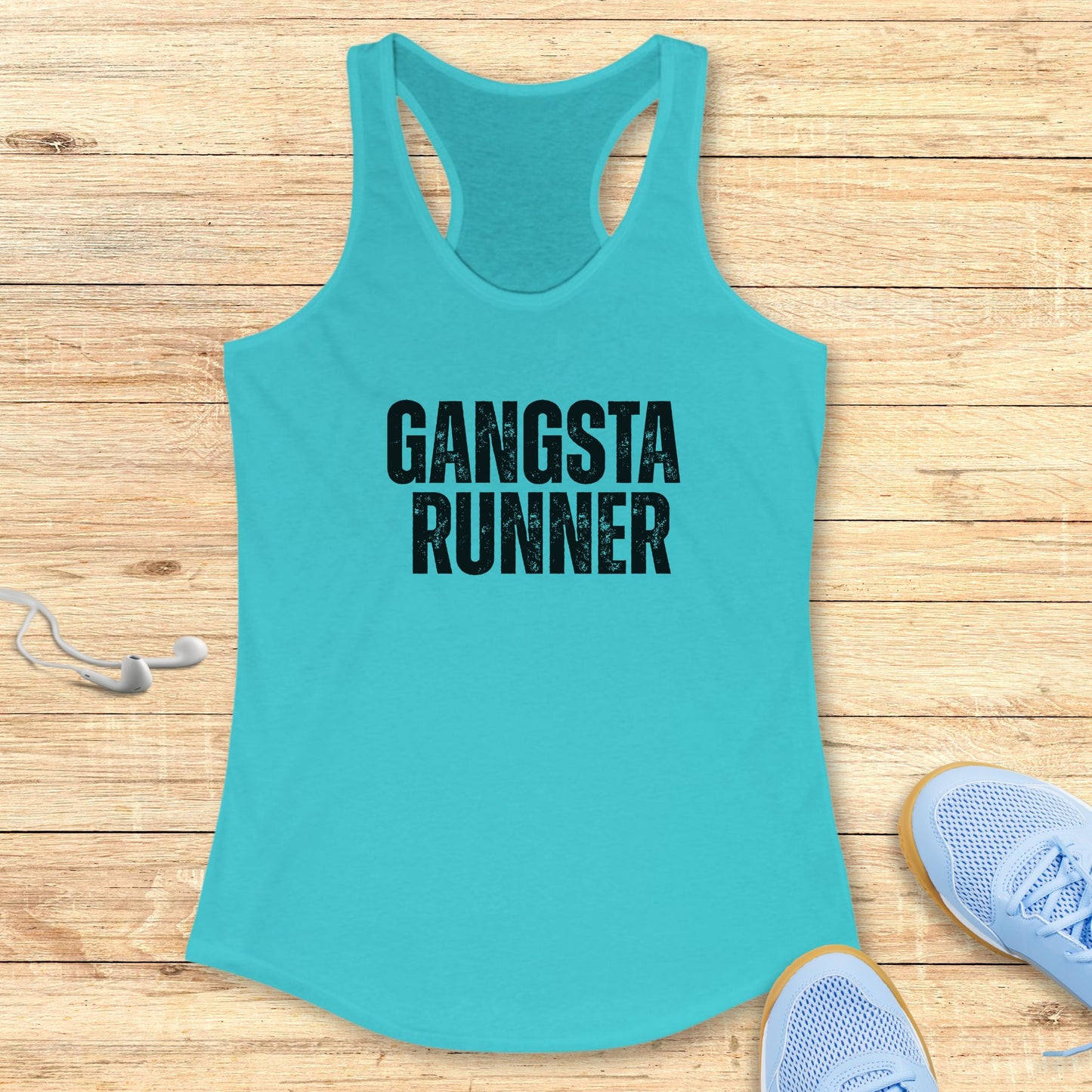 Empowering Running Racerback Tank Top for Women Gangsta