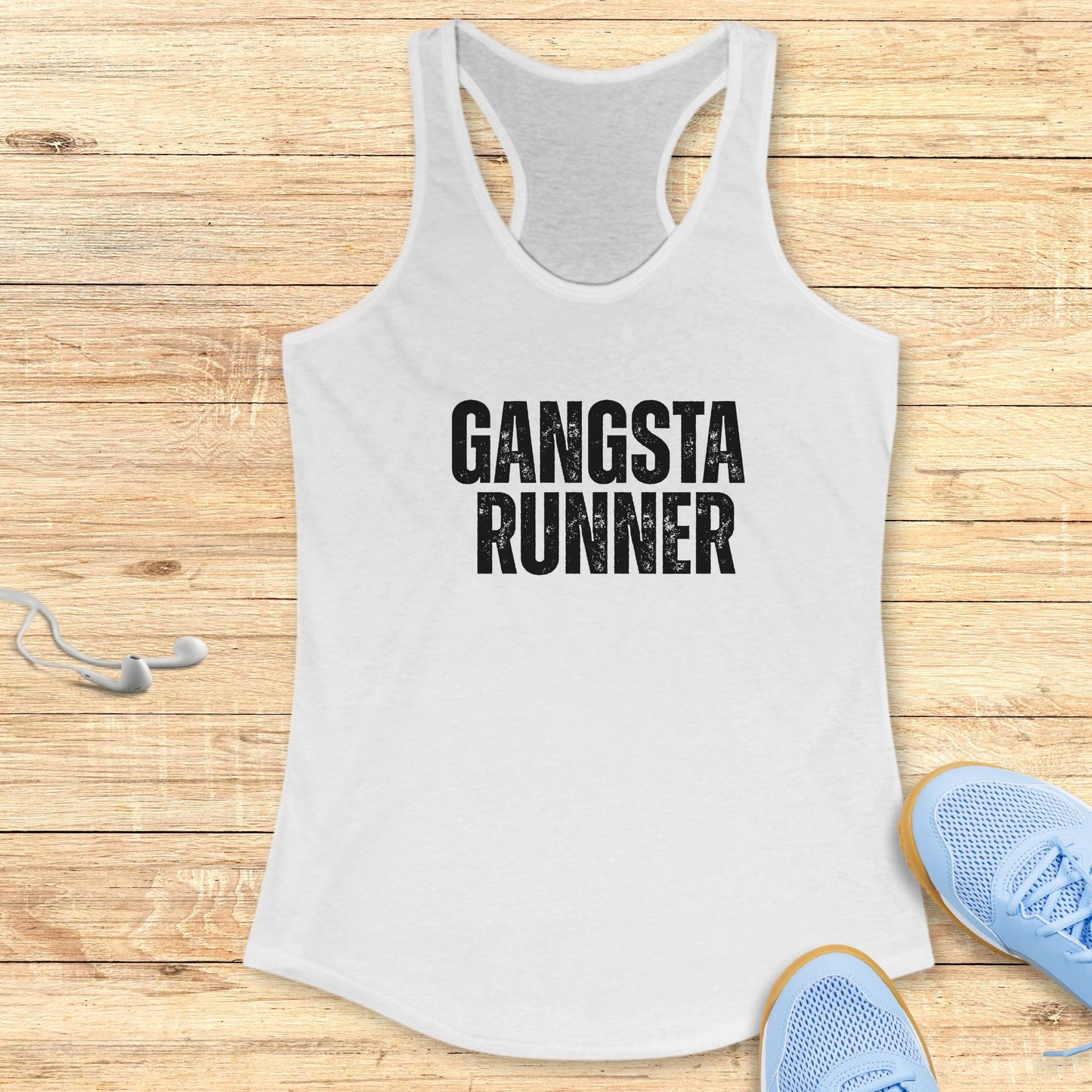 Empowering Running Racerback Tank Top for Women Gangsta