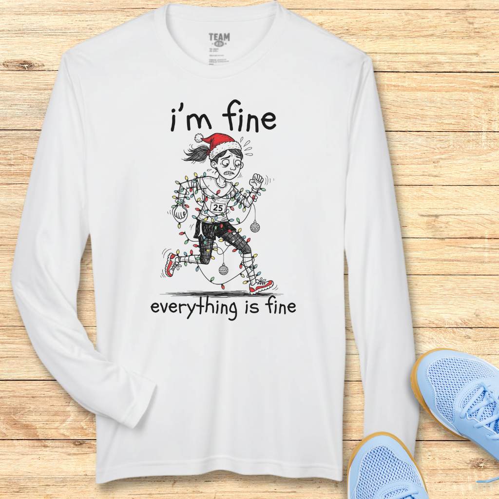 I'm Fine Xmas Moisture-Wicking & Lightweight Performance Running Shirt