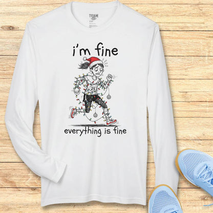 I'm Fine Xmas Moisture-Wicking & Lightweight Performance Running Shirt