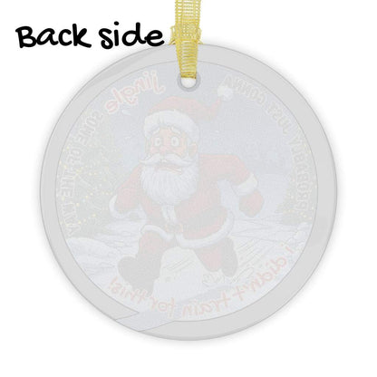 Jingle Santa Glass Ornament