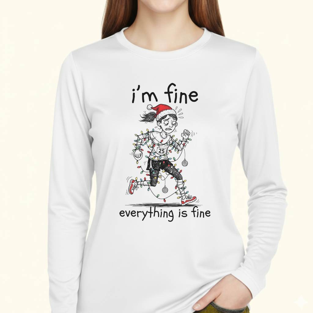I'm Fine Xmas Moisture-Wicking & Lightweight Performance Running Shirt