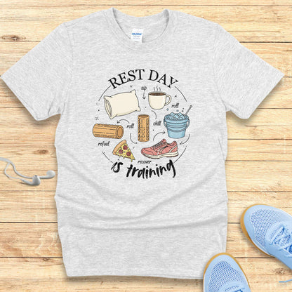 Empowering Running Shirt Women Runners T-Shirt Rest Day is Training