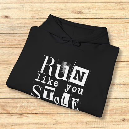 Funny Women’s Running Hoodie Sweatshirt Run Like You Stole Something
