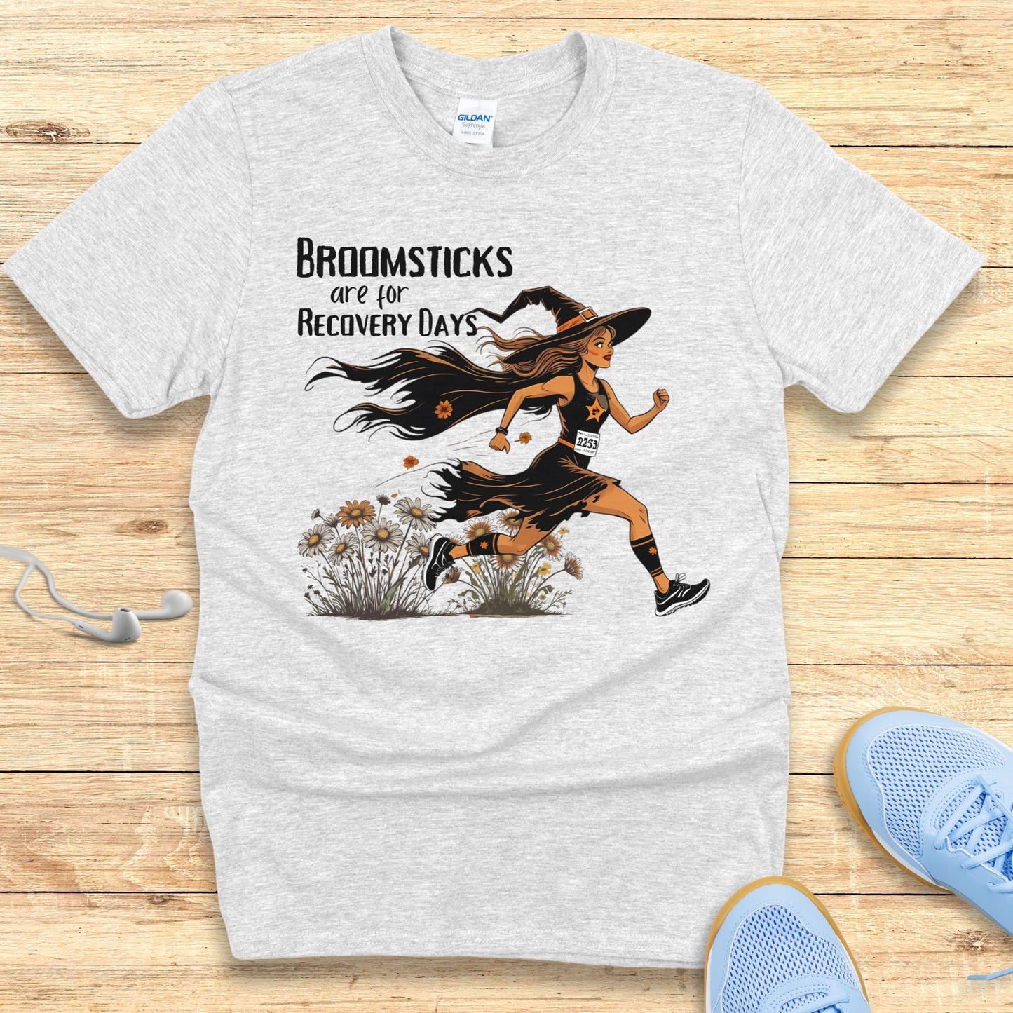 Funny Halloween Running Shirt for Women T-Shirt Broomsticks Are for Recovery Days