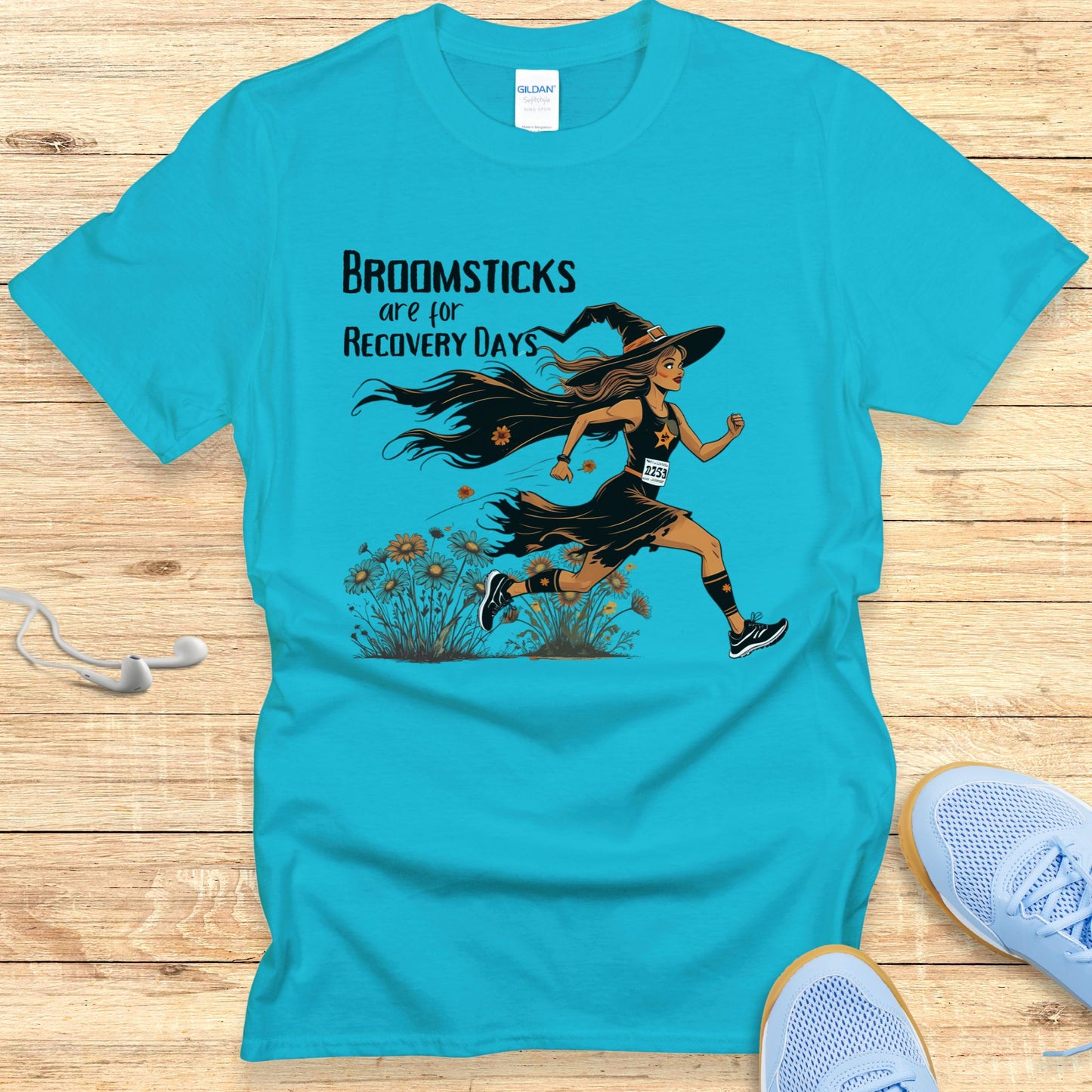 Funny Halloween Running Shirt for Women T-Shirt Broomsticks Are for Recovery Days