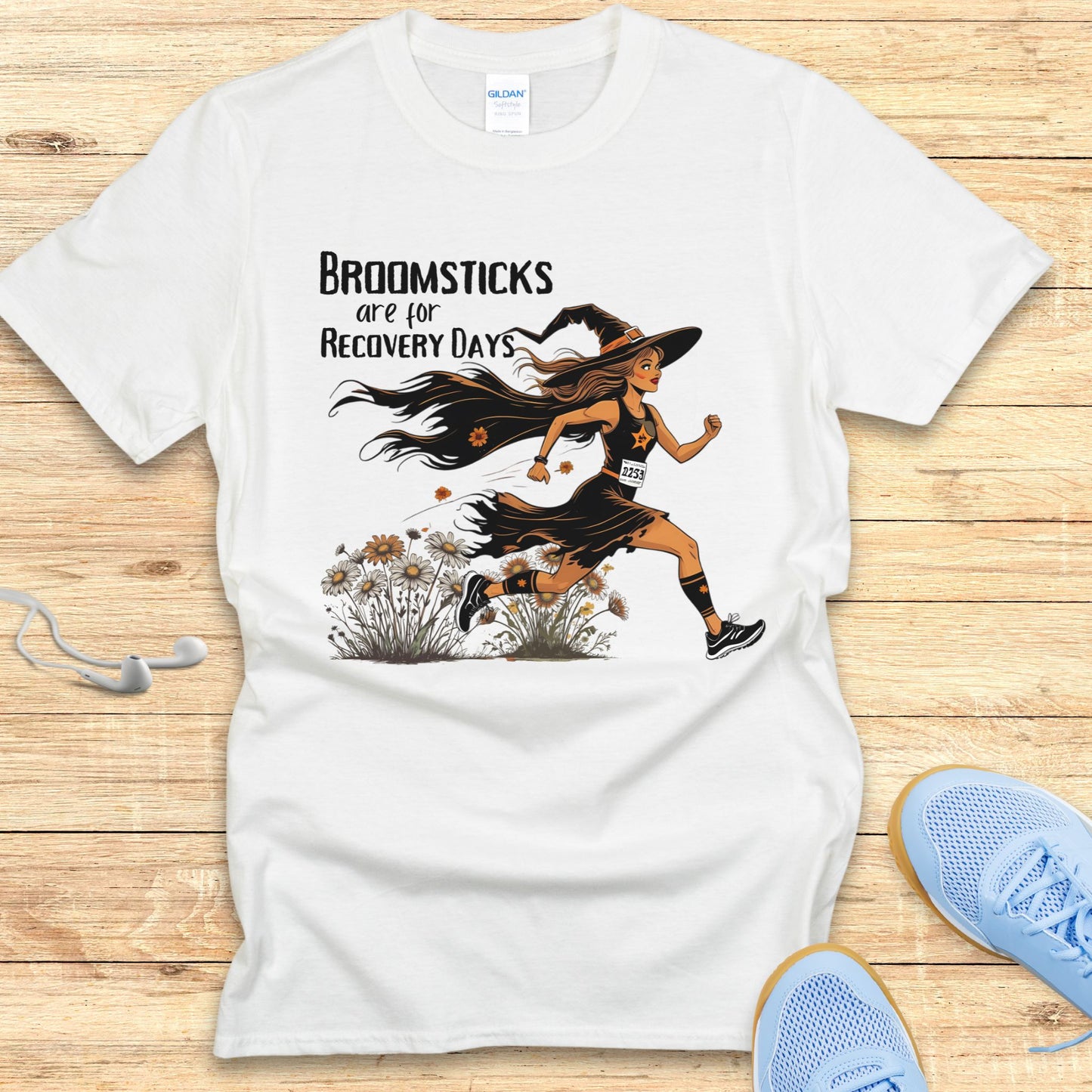 Funny Halloween Running Shirt for Women T-Shirt Broomsticks Are for Recovery Days