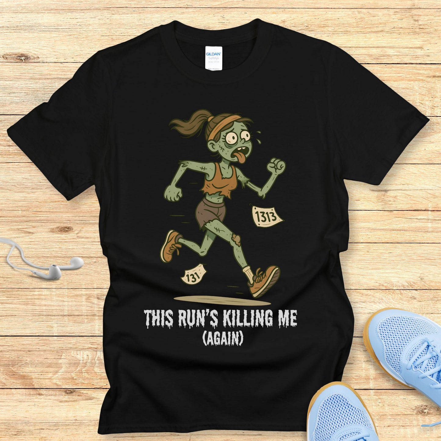 Zombie Miles - Funny Halloween Running Shirt for Women