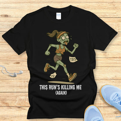 Zombie Miles - Funny Halloween Running Shirt for Women
