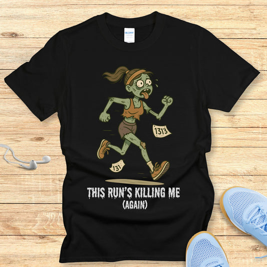 Zombie Miles - Funny Halloween Running Shirt for Women
