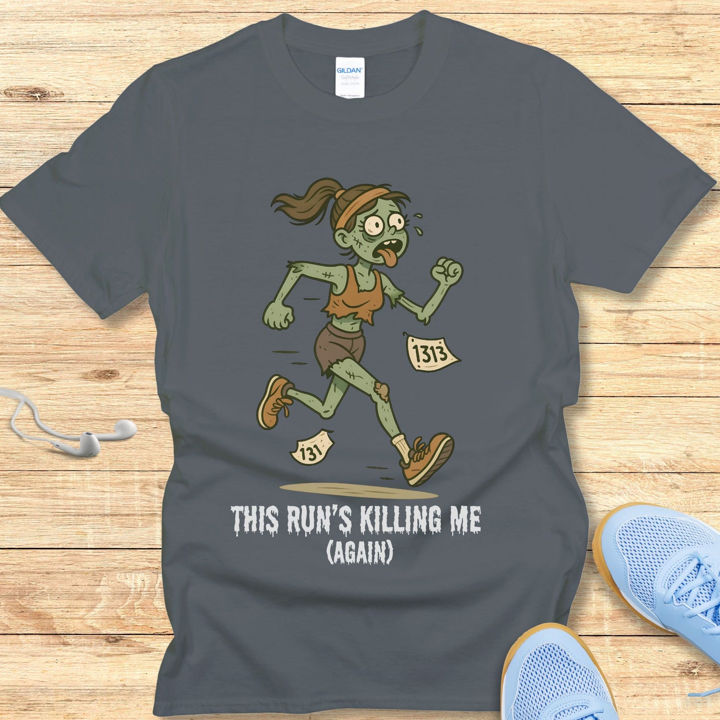 Zombie Miles - Funny Halloween Running Shirt for Women