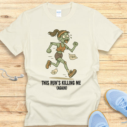Zombie Miles - Funny Halloween Running Shirt for Women