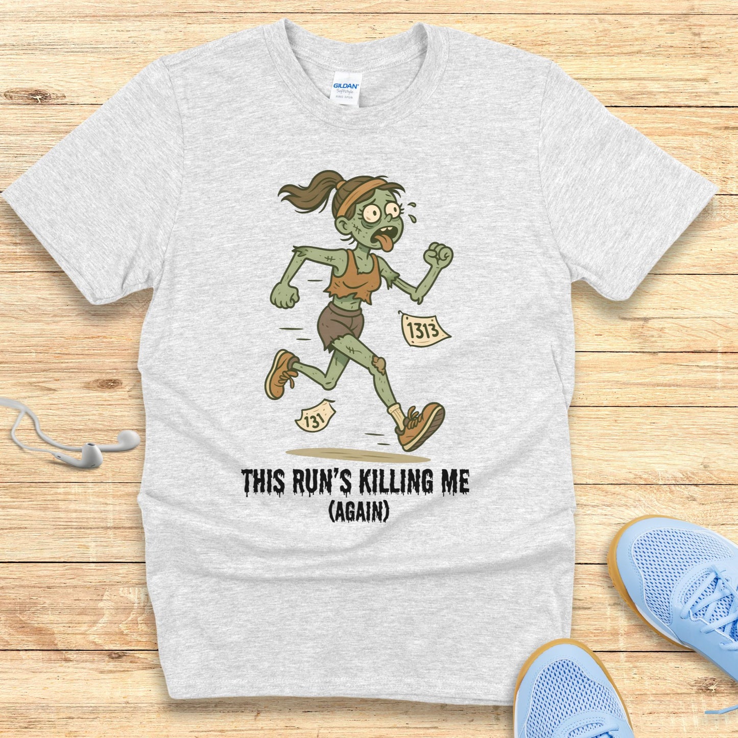 Zombie Miles - Funny Halloween Running Shirt for Women