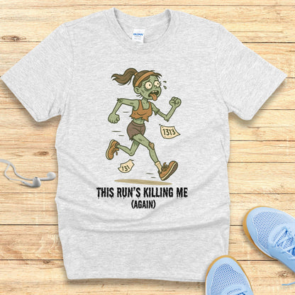 Zombie Miles - Funny Halloween Running Shirt for Women