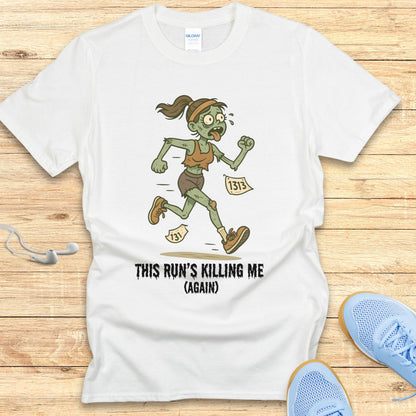 Zombie Miles - Funny Halloween Running Shirt for Women