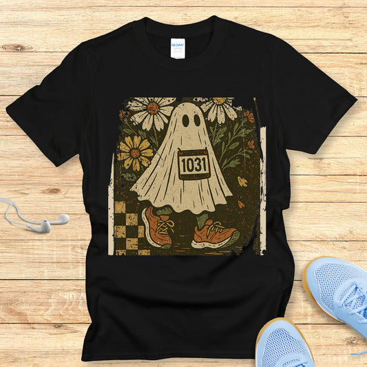 Cute Women's Halloween Running Shirt - Boo T-shirt