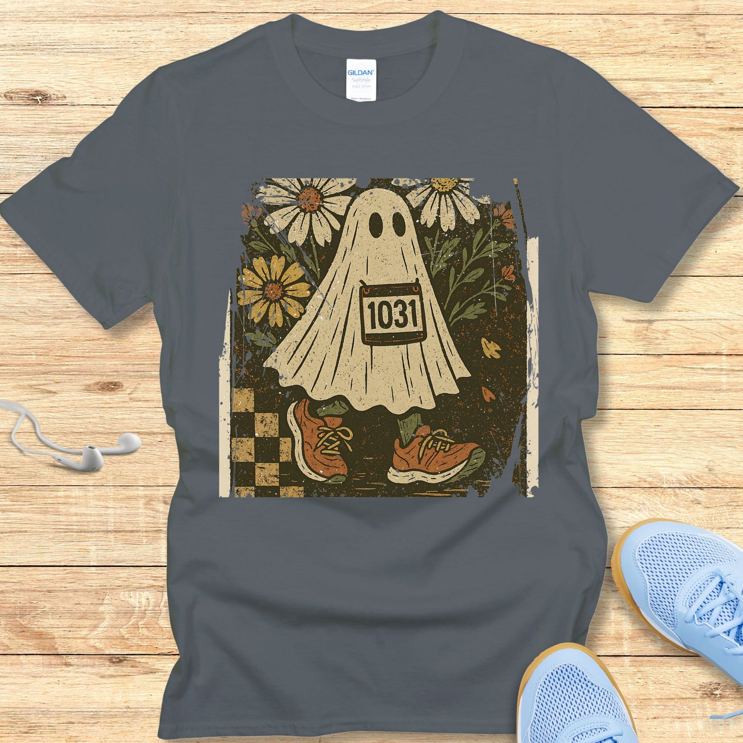 Cute Women's Halloween Running Shirt - Boo T-shirt