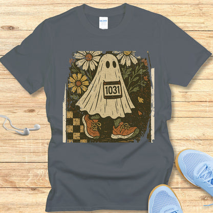 Cute Women's Halloween Running Shirt - Boo T-shirt
