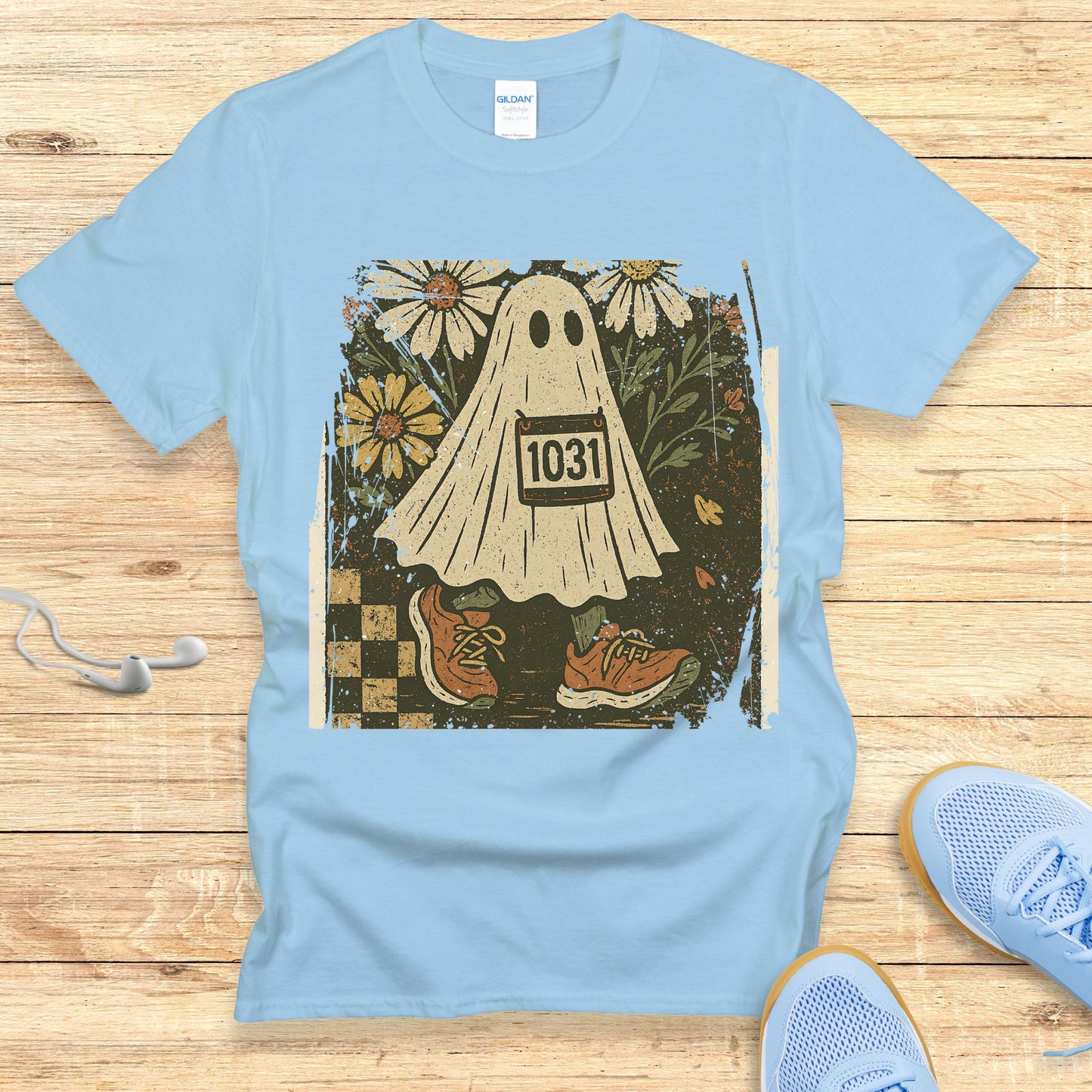 Cute Women's Halloween Running Shirt - Boo T-shirt