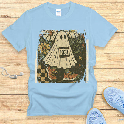 Cute Women's Halloween Running Shirt - Boo T-shirt