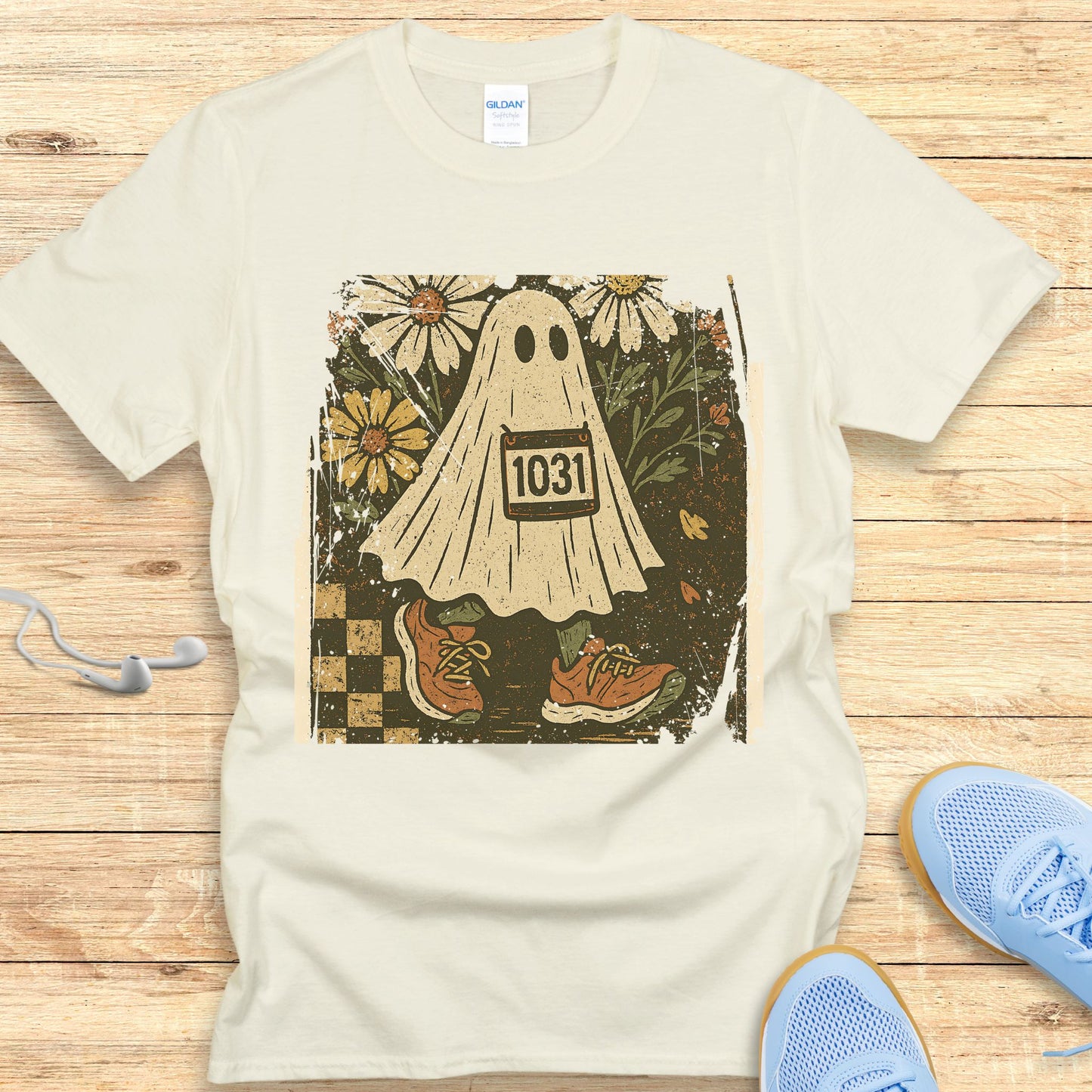 Cute Women's Halloween Running Shirt - Boo T-shirt