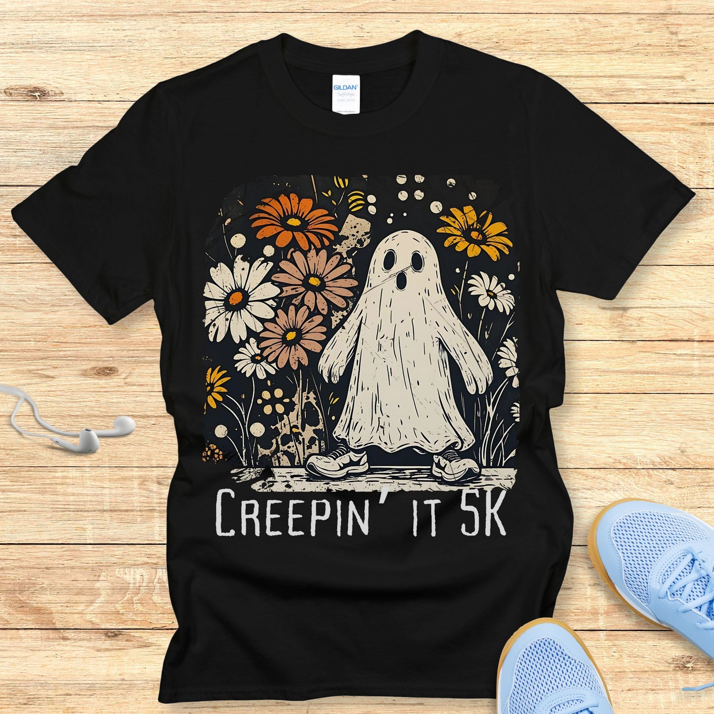 Cute Women's Halloween Running Shirt Creepin' 5K T-shirt