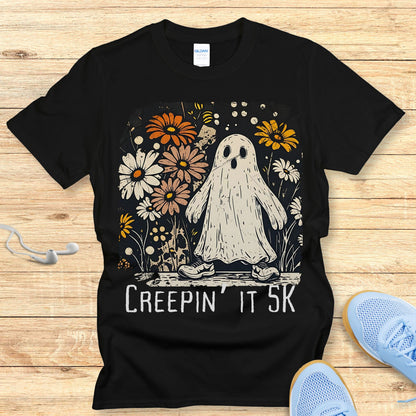 Cute Women's Halloween Running Shirt Creepin' 5K T-shirt