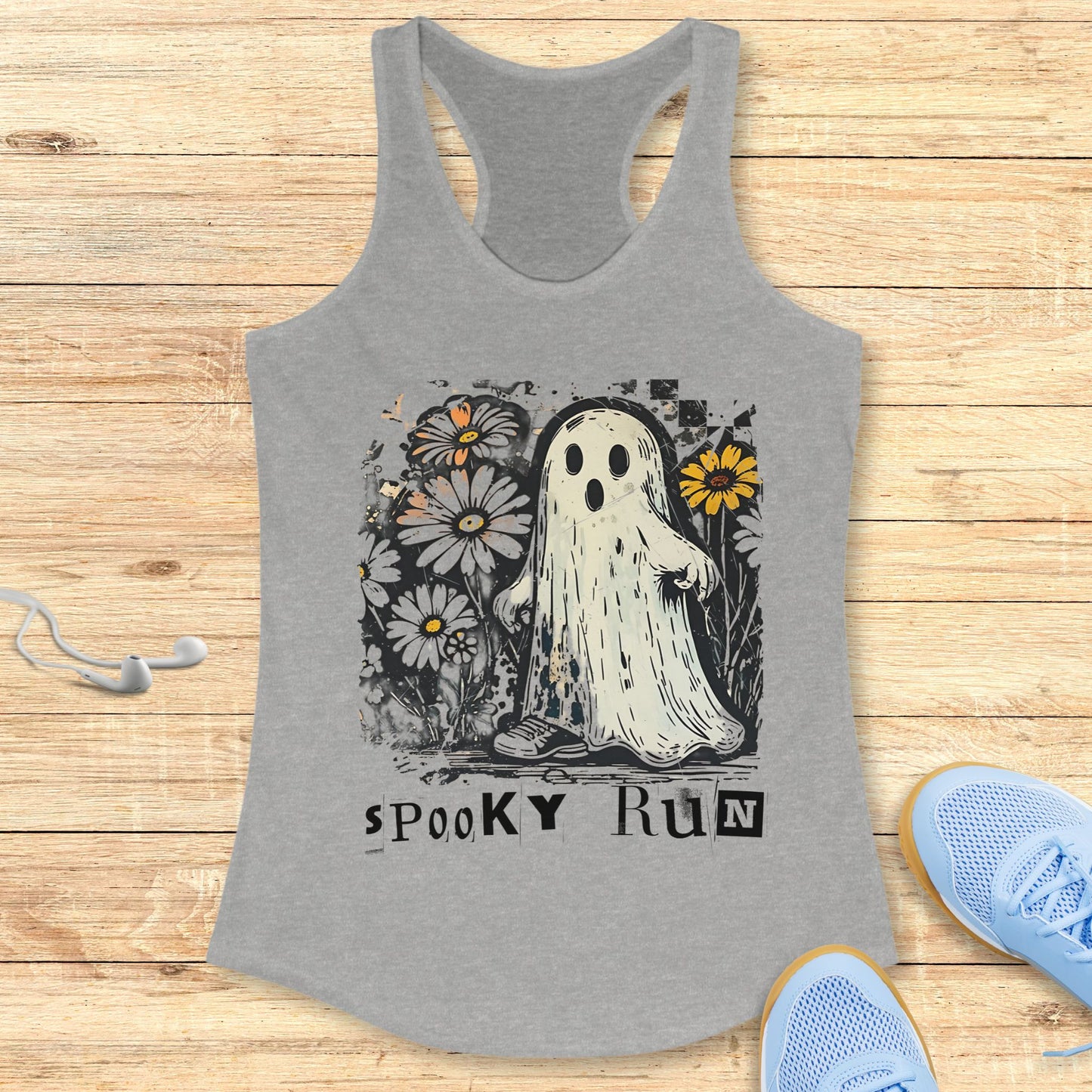 Spooky Run Racerback Tank Top Cute Women's Halloween Running
