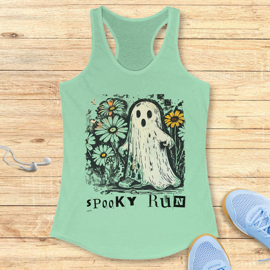 Spooky Run Racerback Tank Top Cute Women's Halloween Running