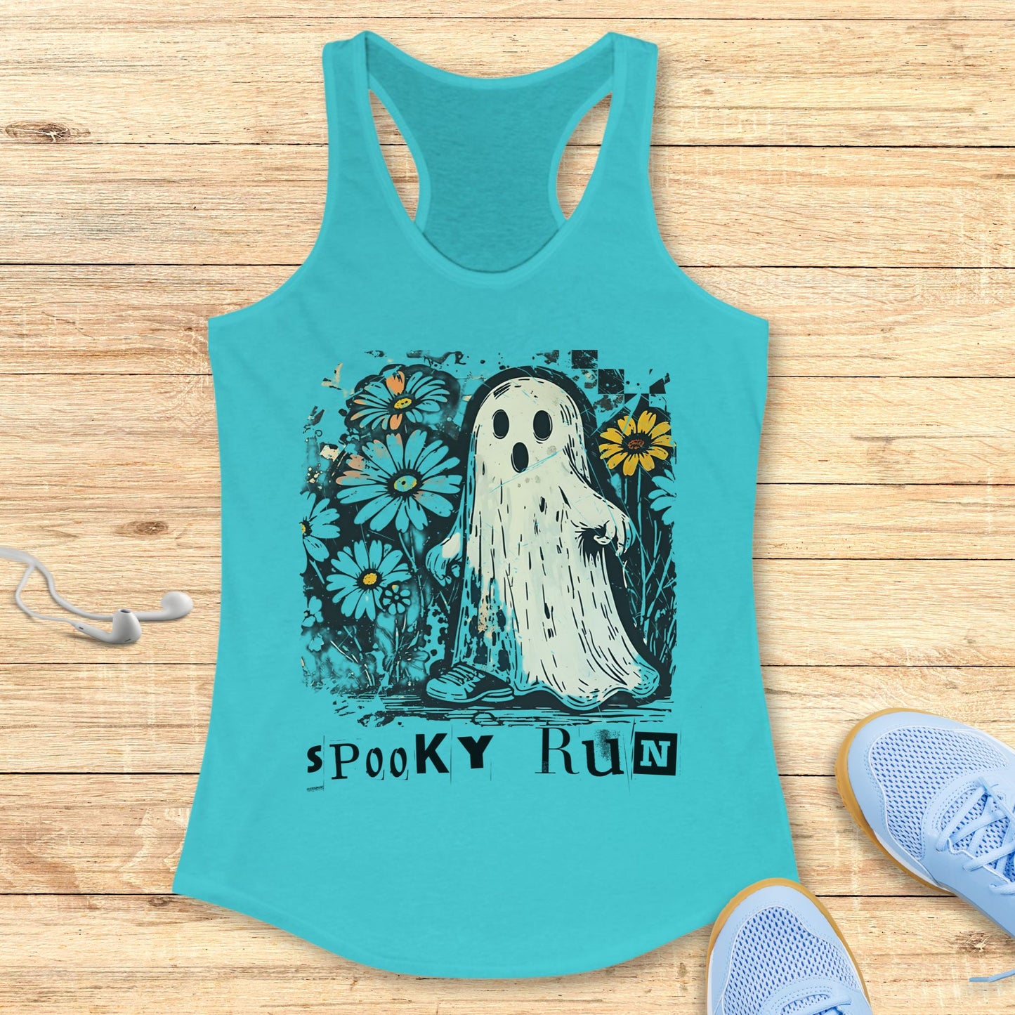Spooky Run Racerback Tank Top Cute Women's Halloween Running