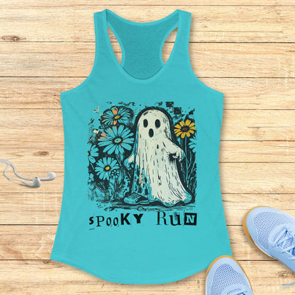 Spooky Run Racerback Tank Top Cute Women's Halloween Running