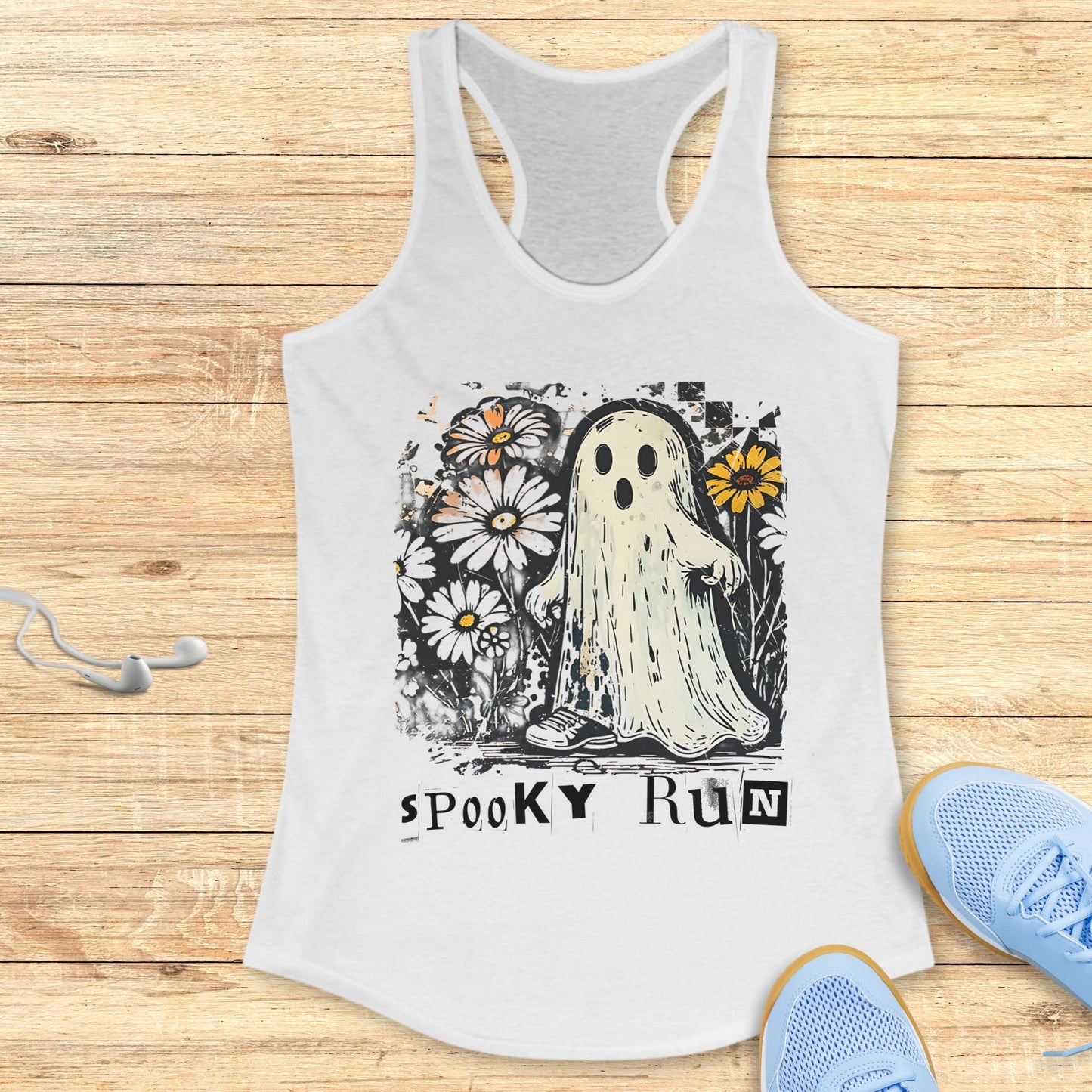 Spooky Run Racerback Tank Top Cute Women's Halloween Running