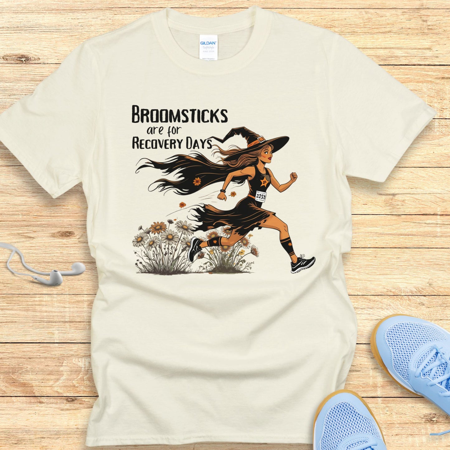 Funny Halloween Running Shirt for Women T-Shirt Broomsticks Are for Recovery Days