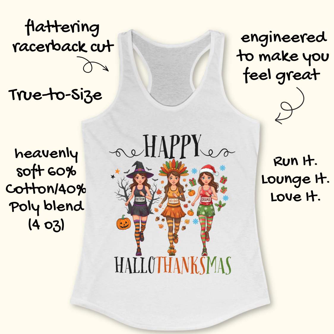 Happy HalloThanksMas Tank Top