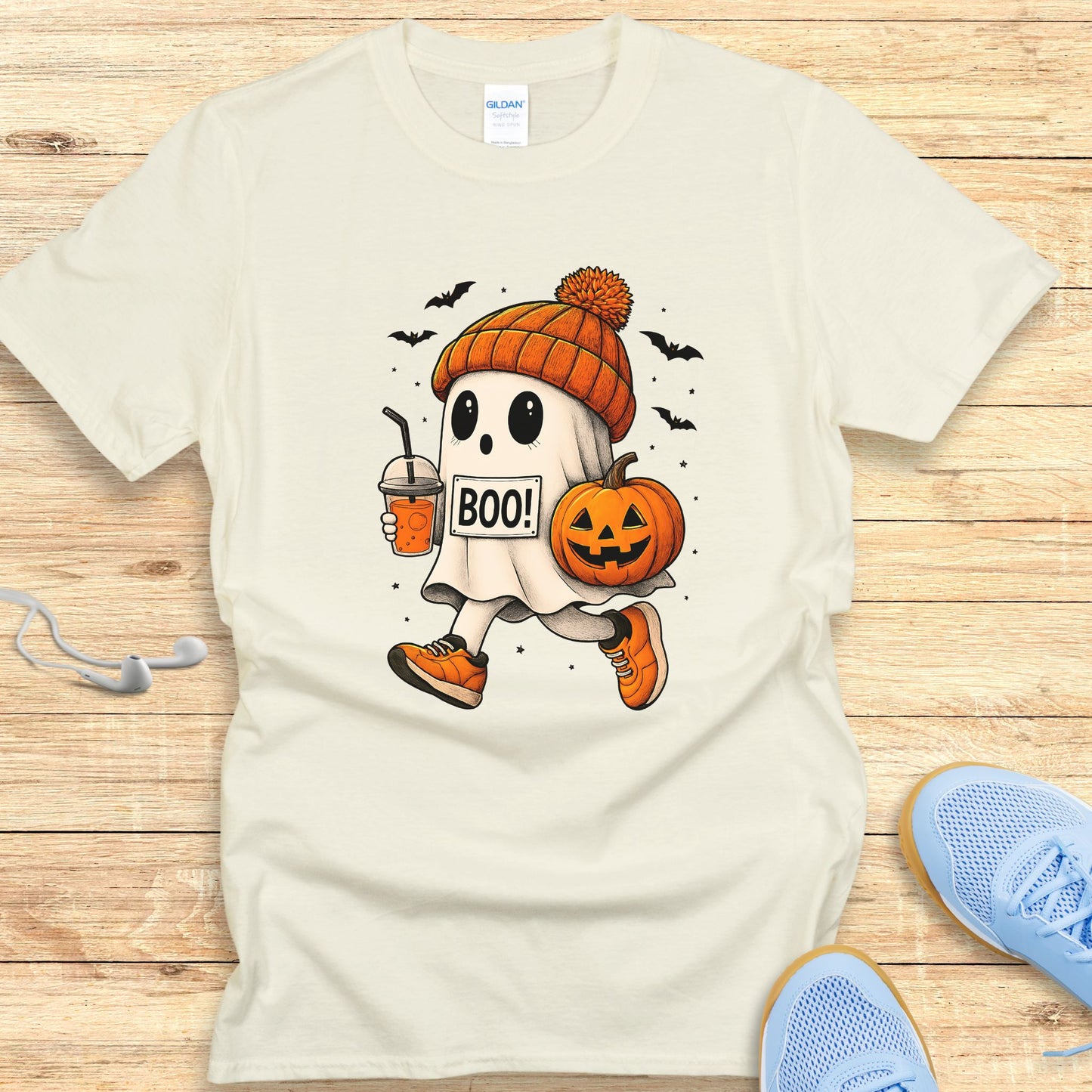Halloween Running Shirt for Women T-Shirt Boo Running Ghost