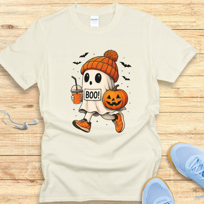 Halloween Running Shirt for Women T-Shirt Boo Running Ghost