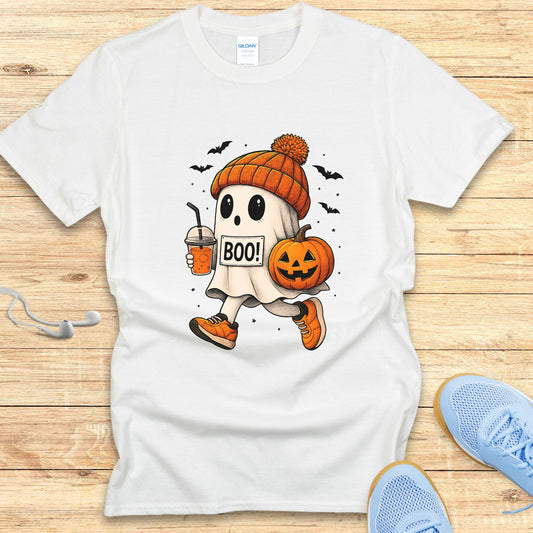 Halloween Running Shirt for Women T-Shirt Boo Running Ghost