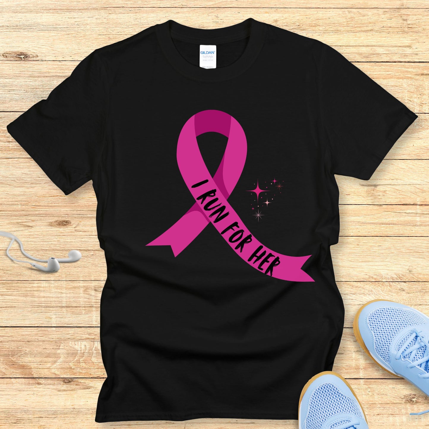 Running Shirt for Women T-Shirt Breast Cancer Awareness Run for Her