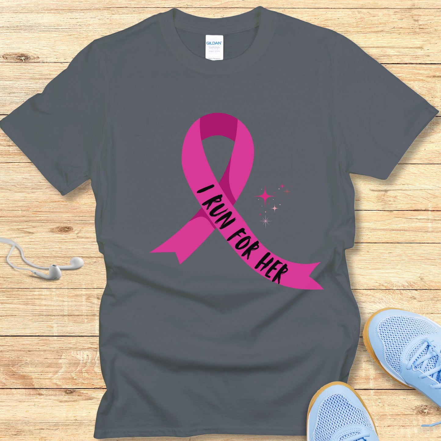 Running Shirt for Women T-Shirt Breast Cancer Awareness Run for Her