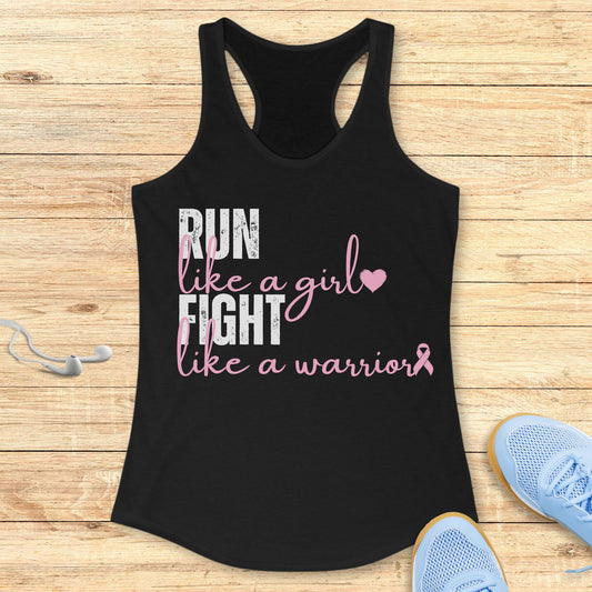 Running Racerback Tank Top for Women Fight Breast Cancer