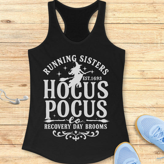 Halloween Funny Running Racerback Tank Top for Women Running Sisters