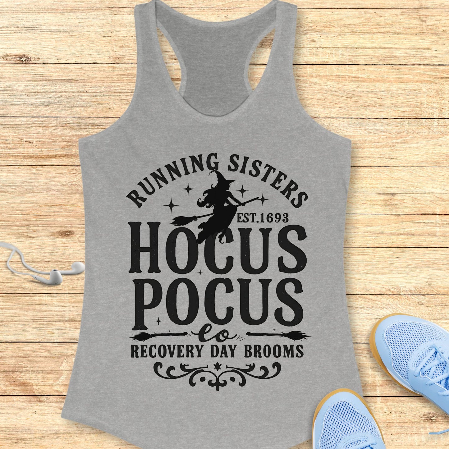 Halloween Funny Running Racerback Tank Top for Women Running Sisters