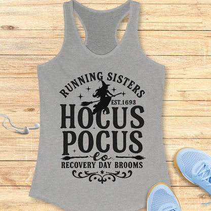 Halloween Funny Running Racerback Tank Top for Women Running Sisters