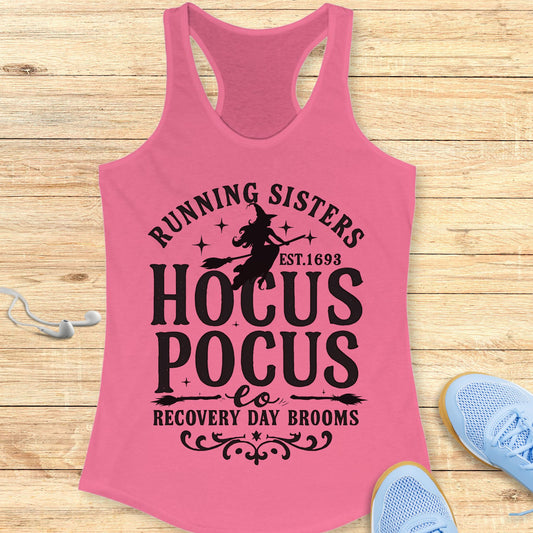Halloween Funny Running Racerback Tank Top for Women Running Sisters