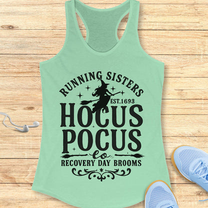 Halloween Funny Running Racerback Tank Top for Women Running Sisters