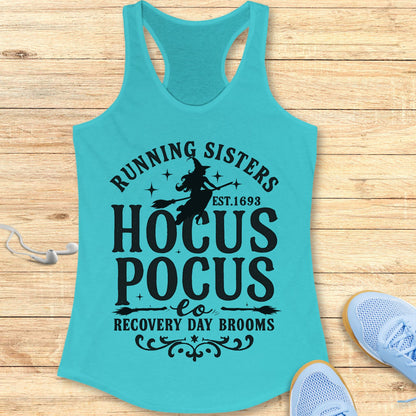 Halloween Funny Running Racerback Tank Top for Women Running Sisters