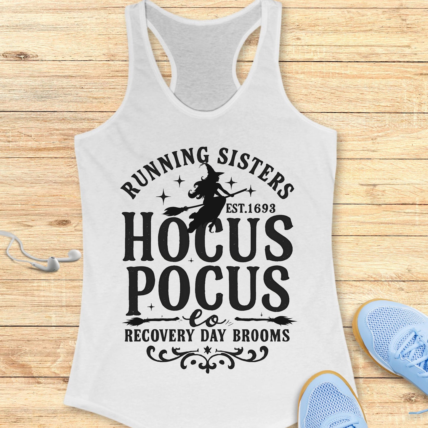 Halloween Funny Running Racerback Tank Top for Women Running Sisters