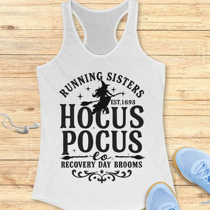Halloween Funny Running Racerback Tank Top for Women Running Sisters
