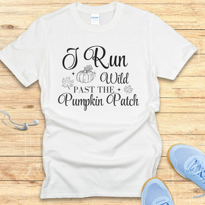 Fall Running Shirt for Women T-Shirt I Run Past the Pumpkin