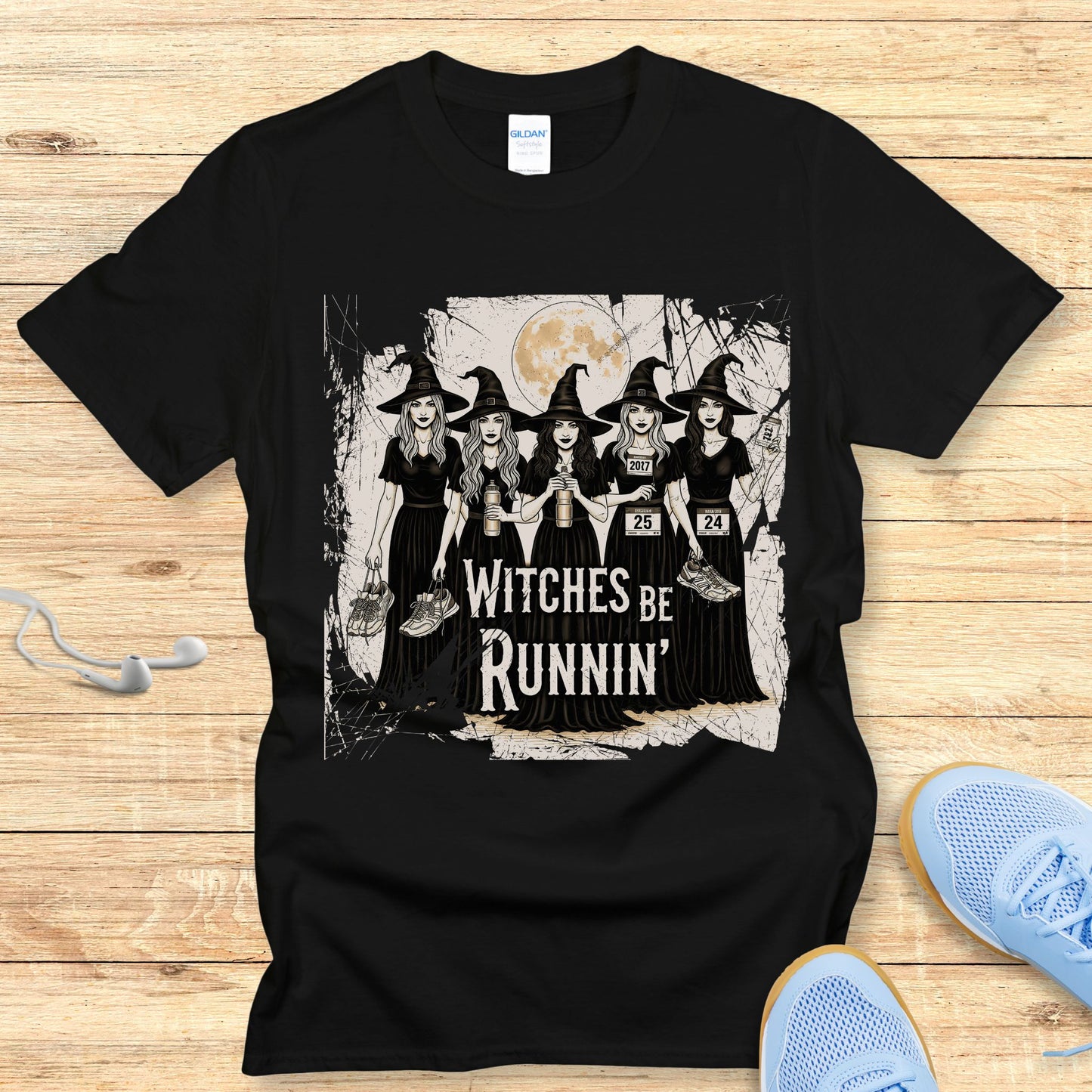 Halloween Running Shirt for Women T-Shirt Witches Be Running